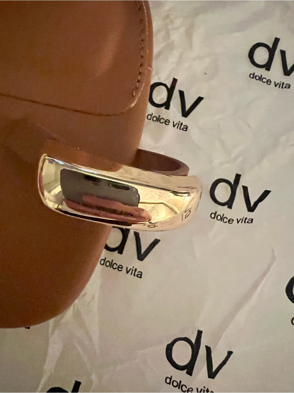 Dolce Vita Square-Toe Block Heel Barely There Mules Gold Accent Toe Ring, S-10 - Picture 9 of 14